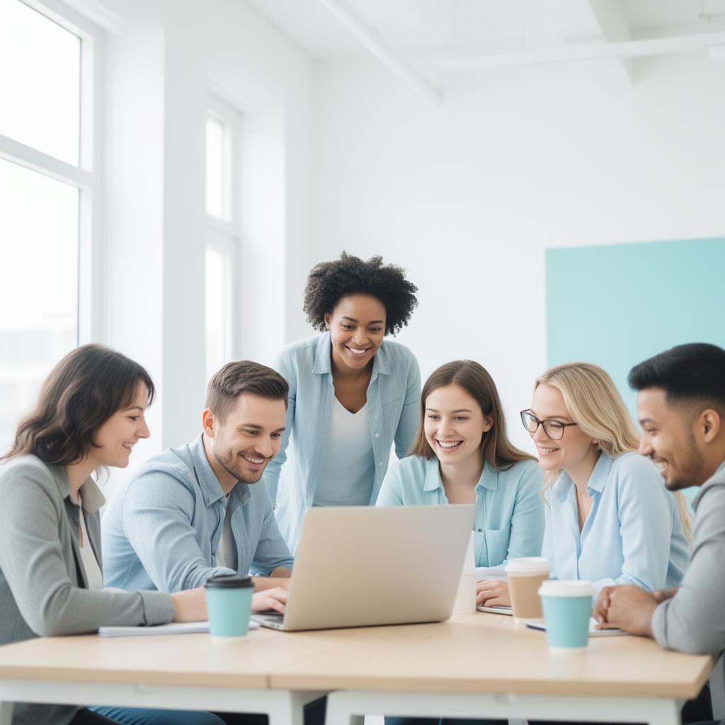 Team collaborating with Ella in their workflow